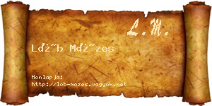 Löb Mózes névjegykártya